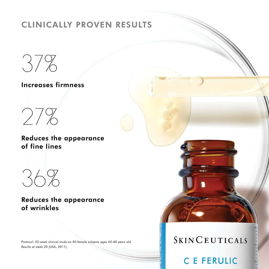 SkinCeuticals C E Ferulic – medical-grade vitamin C serum with antioxidants. Reduces fine lines, brightens skin, and protects against environmental damage. Available in Canada, including Mississauga.