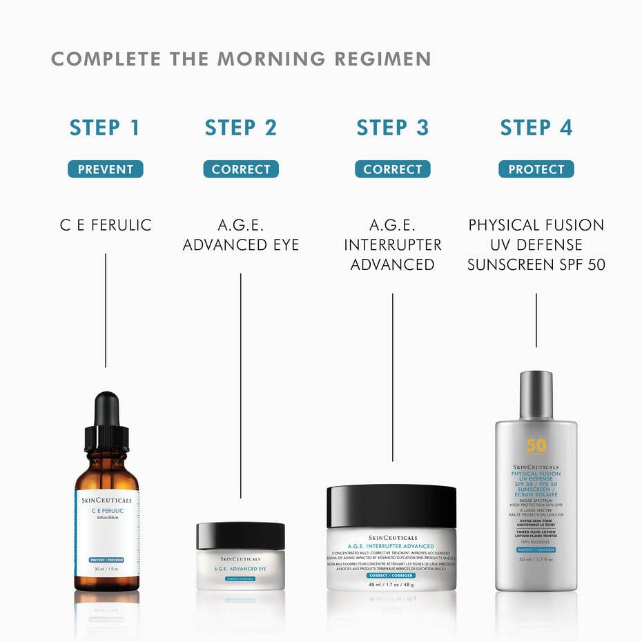 SkinCeuticals A.G.E. Advanced Eye with official packaging, featuring advanced Proxylane™, peptides, and caffeine to target crow’s feet, dark circles, and loss of elasticity.