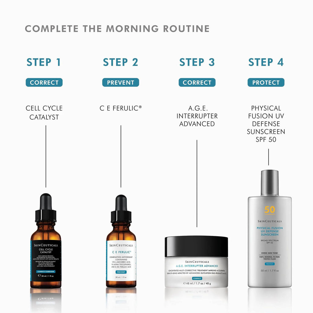 SkinCeuticals Cell Cycle Catalyst Skin Surface Renewal Serum in sleek blue bottle, advanced exfoliating booster for smoother texture, fine lines, discoloration, and radiance. Medical-grade skincare available in Canada & US with free shipping over $75